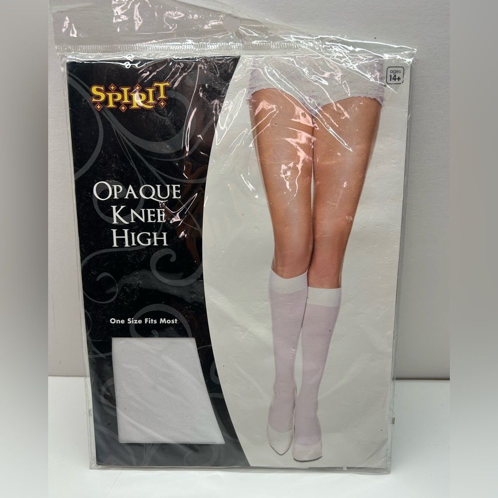 Spirit Halloween Opaque Knee High Socks - White
